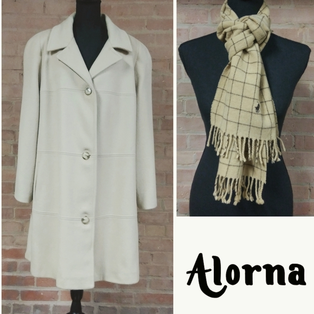 Alorna | PLUS Vtg. Wool Buttondown Coat Tan
